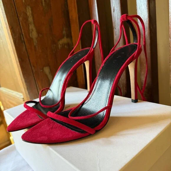 IRO Paris Fixa Pumps – Red Suede Lace-Up Heels (New in Box, Size 36 EU) - Picture 1 of 15